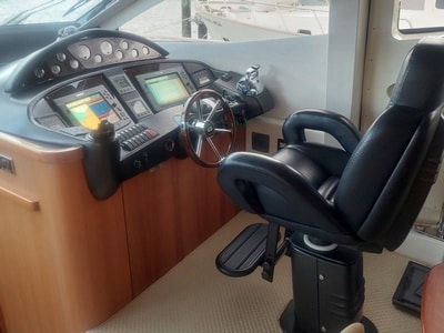 yacht helm position and dashboard