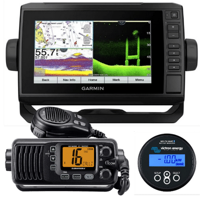 basics of boat electronics plotter vhf radio battery monitor
