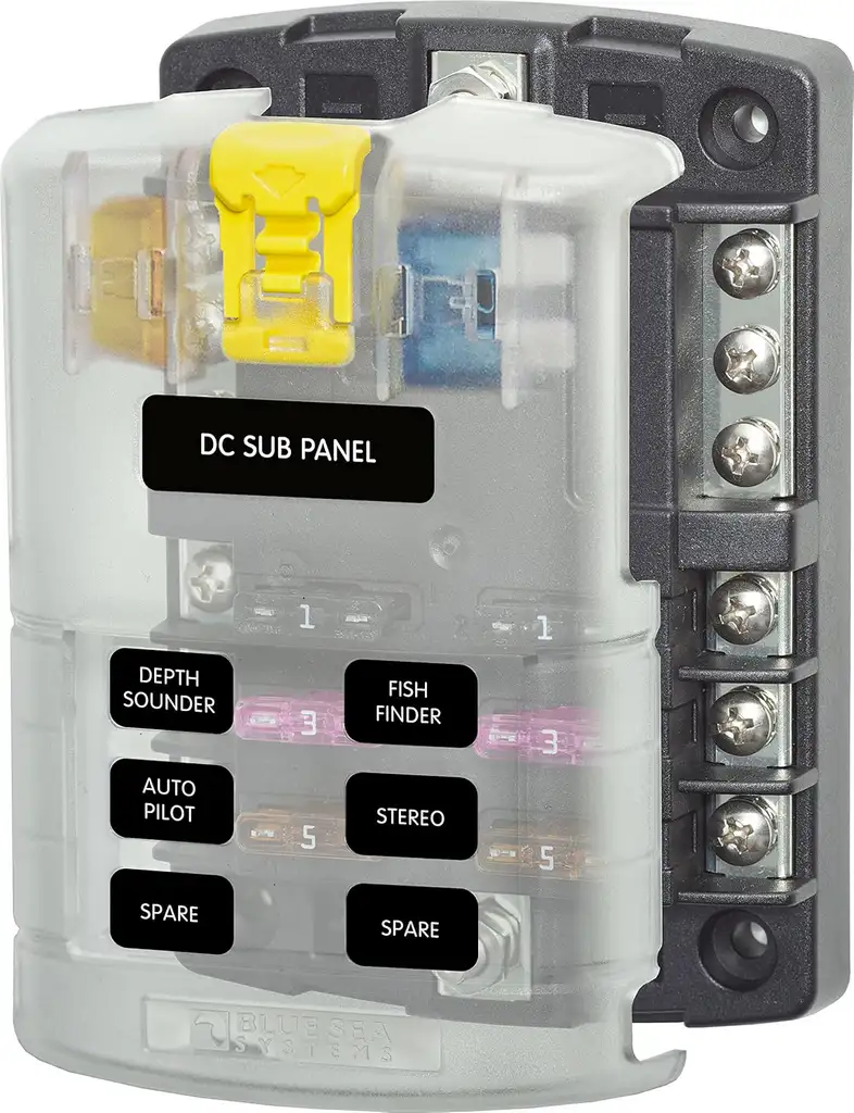 Blue Sea Systems fuse block 6-way negative