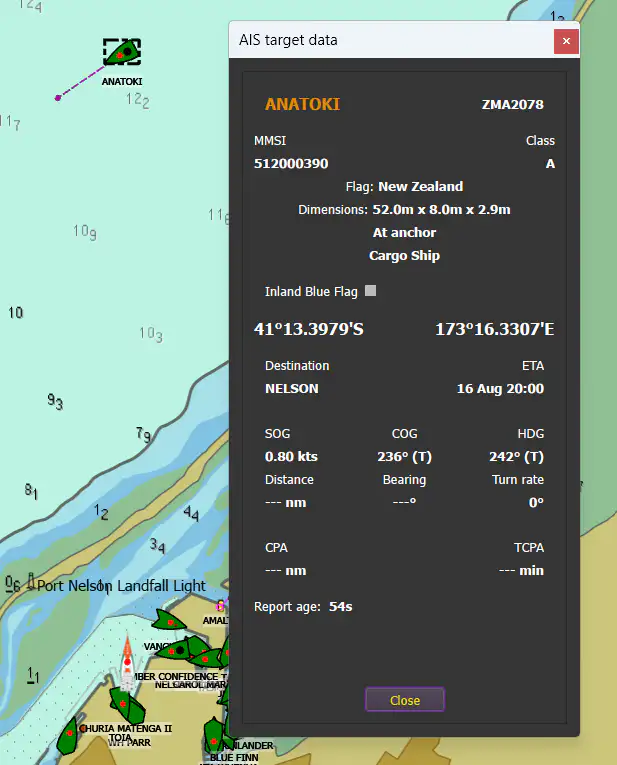 AIS class A details display